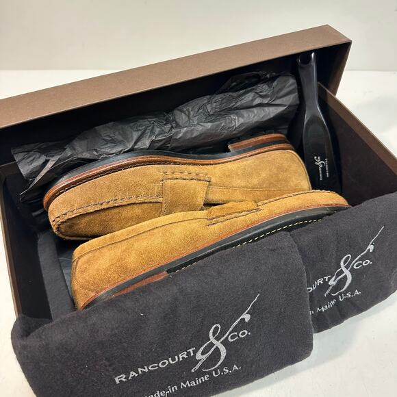 NIB RARE Rancourt & Co. Country Horsebit Loafer Snuff Suede Maine USA 8.5 D